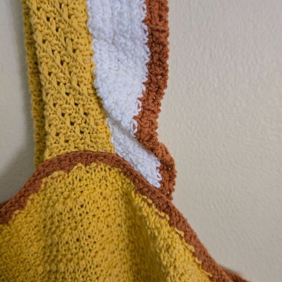 Madewell NWT Colorblock Crocheted Ruffled Strap Sweater Tank Size XL - Picture 5 of 10